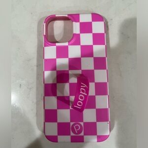Loopy case in Pink Check for IPhone 13